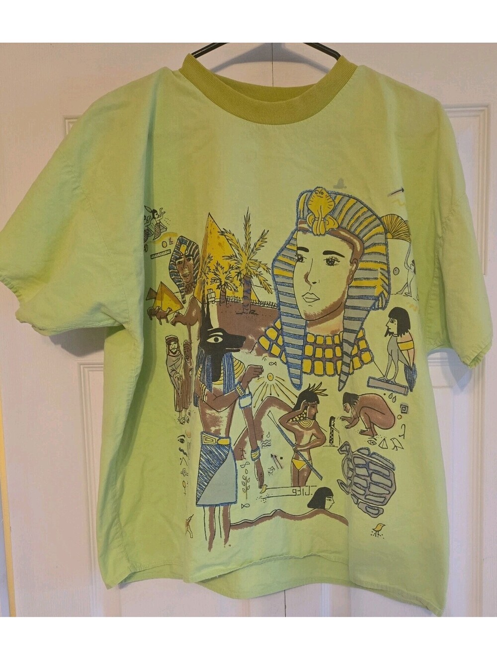 Vtg Single Stich Egyptian Graphic T Shirt Womens? Large? crew neck